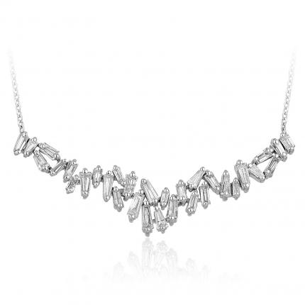0.87 ct Baget Pırlanta Kolye
